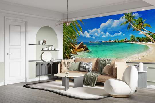 Wall mural - Turquoise sea and palm trees
