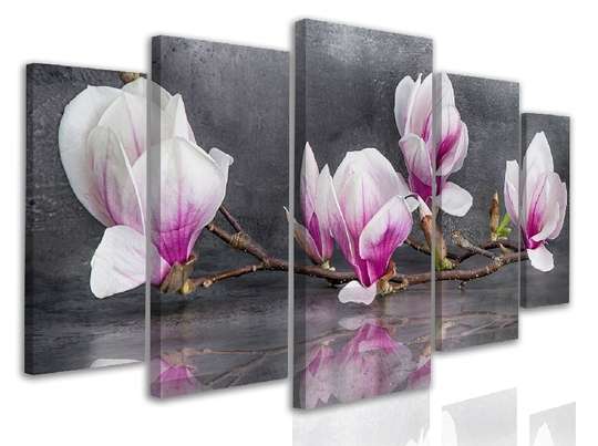Modular picture, Delicate magnolia flowers, 108 х 60