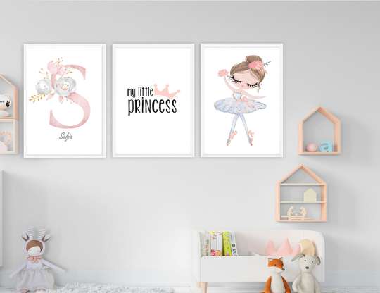 Постер - Маленькая принцесса, 60 x 90 см, Постер на Стекле в раме, Наборы