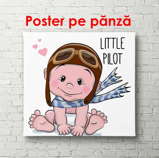Постер - Маленький пилот, 100 x 100 см, Постер в раме