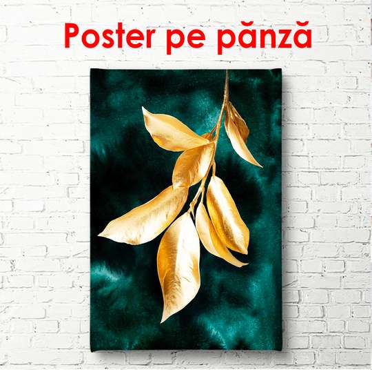 Poster - Aur și plante 3, 60 x 90 см, Poster înrămat, Glamour