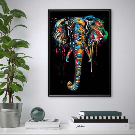 Картина в Раме - Абстрактный слон, 60 x 90 см