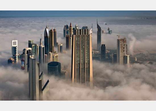 Fototapet - Orașul acoperit de ceață