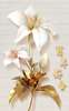 Постер - Цветок Лилии с золотыми листьями, 30 x 45 см, Холст на подрамнике, Цветы