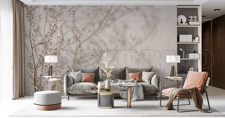 Wall mural - Beige field leaves