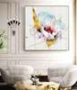 Poster - White glamorous flower, 40 x 40 см, Canvas on frame, Flowers