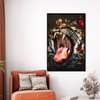 Poster - Fury of the tiger, 60 x 90 см, Framed poster on glass, Animals