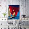 Poster - Sailing yacht, 30 x 60 см, Canvas on frame, Marine Theme