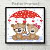 Poster - Two under an umbrella, 100 x 100 см, Framed poster on glass, For Kids