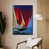 Poster - Sailing yacht, 30 x 60 см, Canvas on frame, Marine Theme