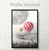 Постер - Воздушный шар, 60 x 90 см, Постер на Стекле в раме