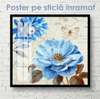 Poster - Blue vintage flower, 40 x 40 см, Canvas on frame