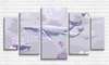 Модульная картина, Морские киты и корабли в сиреневых тонах, 108 х 60