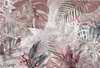 Фотообои - Тропические листья в нежно розовых оттенках