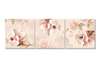 Tablou Pe Panza Multicanvas, Flori delicate de roz, 135 x 45