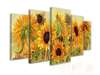 Tablou Pe Panza Multicanvas, Floarea Soarelui, 206 x 115