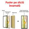 Poster - A bottle of wine with a glass on the table, 45 x 90 см, Framed poster on glass, Provence