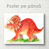 Poster - Dinosaur in watercolor 2, 90 x 60 см, Framed poster on glass, For Kids