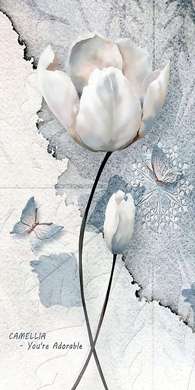Poster - Trandafir de tip bujor, 30 x 60 см, Panza pe cadru
