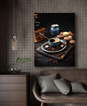 Poster - Coffee cup, 30 x 45 см, Canvas on frame, Food and Drinks