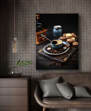 Poster - Coffee cup, 60 x 90 см, Framed poster on glass, Food and Drinks