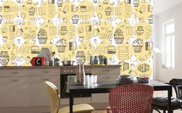 Wall Mural - Seamless print of sweets