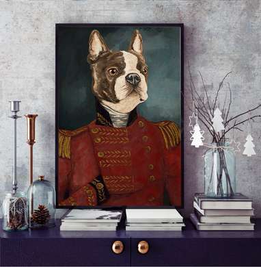 Poster - Bulldog Portrait, 30 x 60 см, Canvas on frame, Different