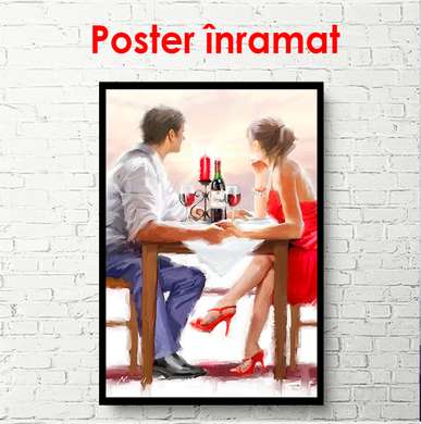 Постер - Романтический ужин, 30 x 45 см, Холст на подрамнике, Разные