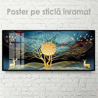 Постер - Гламурный пейсаж, 90 x 45 см, Постер на Стекле в раме