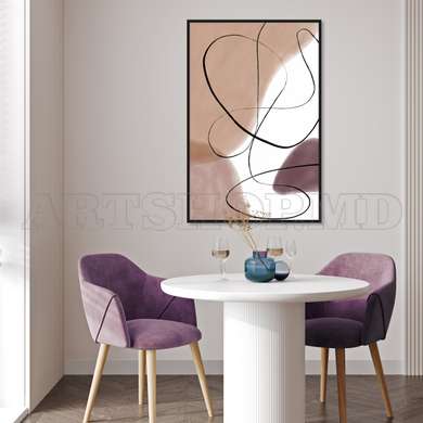 Poster - Abstract One Line Art, 60 x 90 см, Framed poster on glass, Minimalism