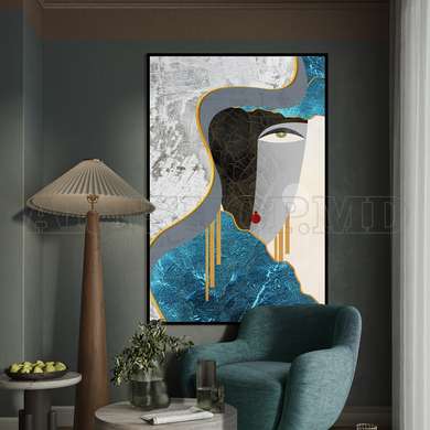 Poster - The abstract face, 60 x 90 см, Framed poster, Abstract