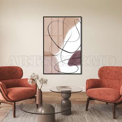 Poster - Abstract One Line Art, 60 x 90 см, Framed poster on glass, Minimalism