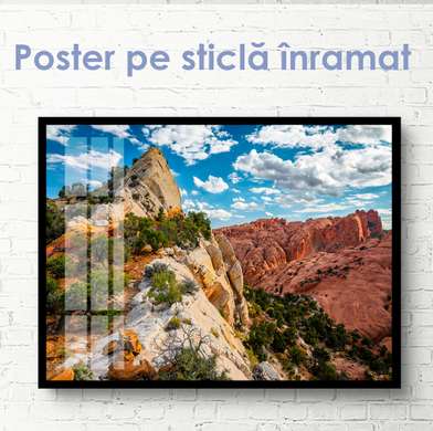 Poster - Stânci în deșert, 45 x 30 см, Panza pe cadru, Natură