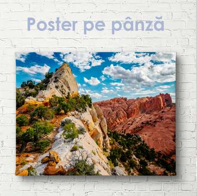 Poster - Stânci în deșert, 45 x 30 см, Panza pe cadru, Natură