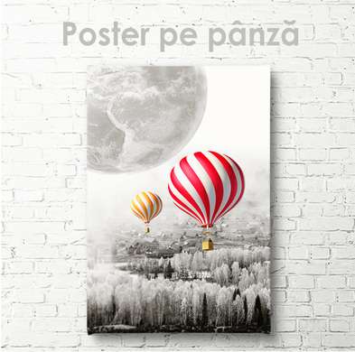 Постер - Воздушный шар, 60 x 90 см, Постер на Стекле в раме