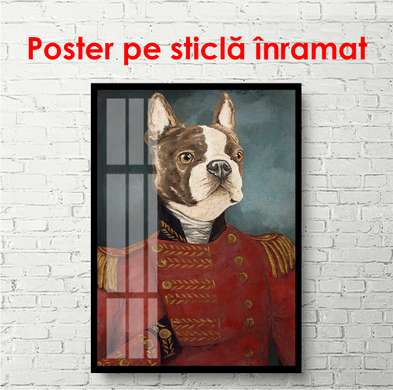 Poster - Portretul unui buldog, 30 x 60 см, Panza pe cadru, Diverse