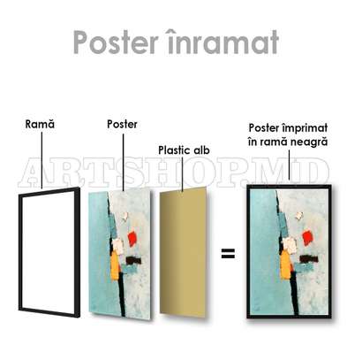 Poster - Delicate minimalism, 60 x 90 см, Framed poster on glass, Abstract