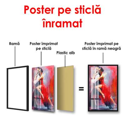 Poster - Passionate tango, 60 x 90 см, Framed poster, Different