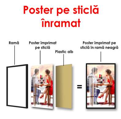 Poster - Romantic dinner, 30 x 45 см, Canvas on frame, Different