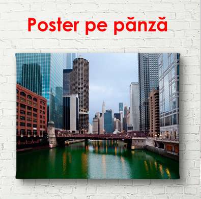 Poster - Orașul pe apă, 90 x 60 см, Poster înrămat, Orașe și Hărți