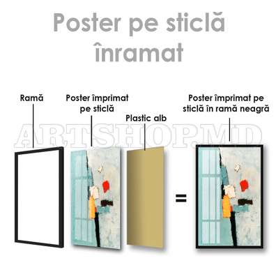 Poster - Minimalism delicat, 60 x 90 см, Poster inramat pe sticla, Abstracție