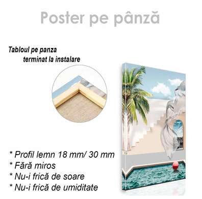 Poster - Hotel pool, 30 x 45 см, Canvas on frame