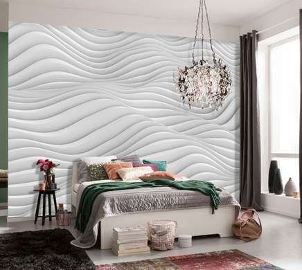Wall Mural - White geometric wave