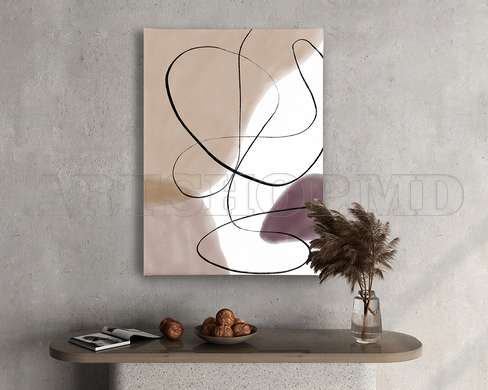 Poster - Artă abstractă pe o linie, 60 x 90 см, Poster inramat pe sticla, Minimalism