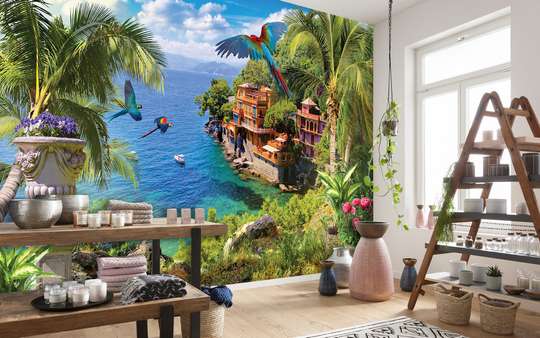 Wall Mural - Beautiful landscape with ocean view and villa