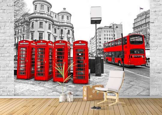 Fototapet - O cabină telefonică roșie