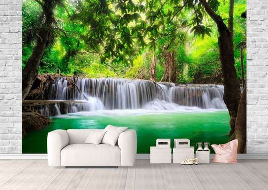 Wall Mural - Cascade on the background of trees