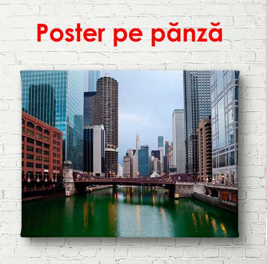 Постер - Город на воде, 90 x 60 см, Постер в раме, Города и Карты