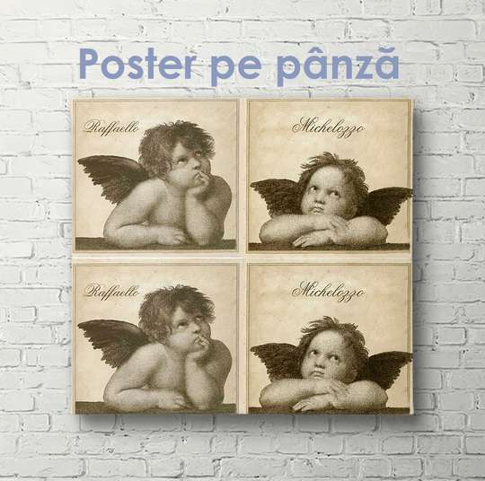 Poster,Îngeri drăguți, 40 x 40 см, Panza pe cadru