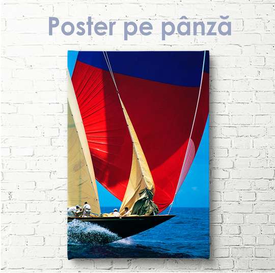 Poster - Sailing yacht, 30 x 60 см, Canvas on frame